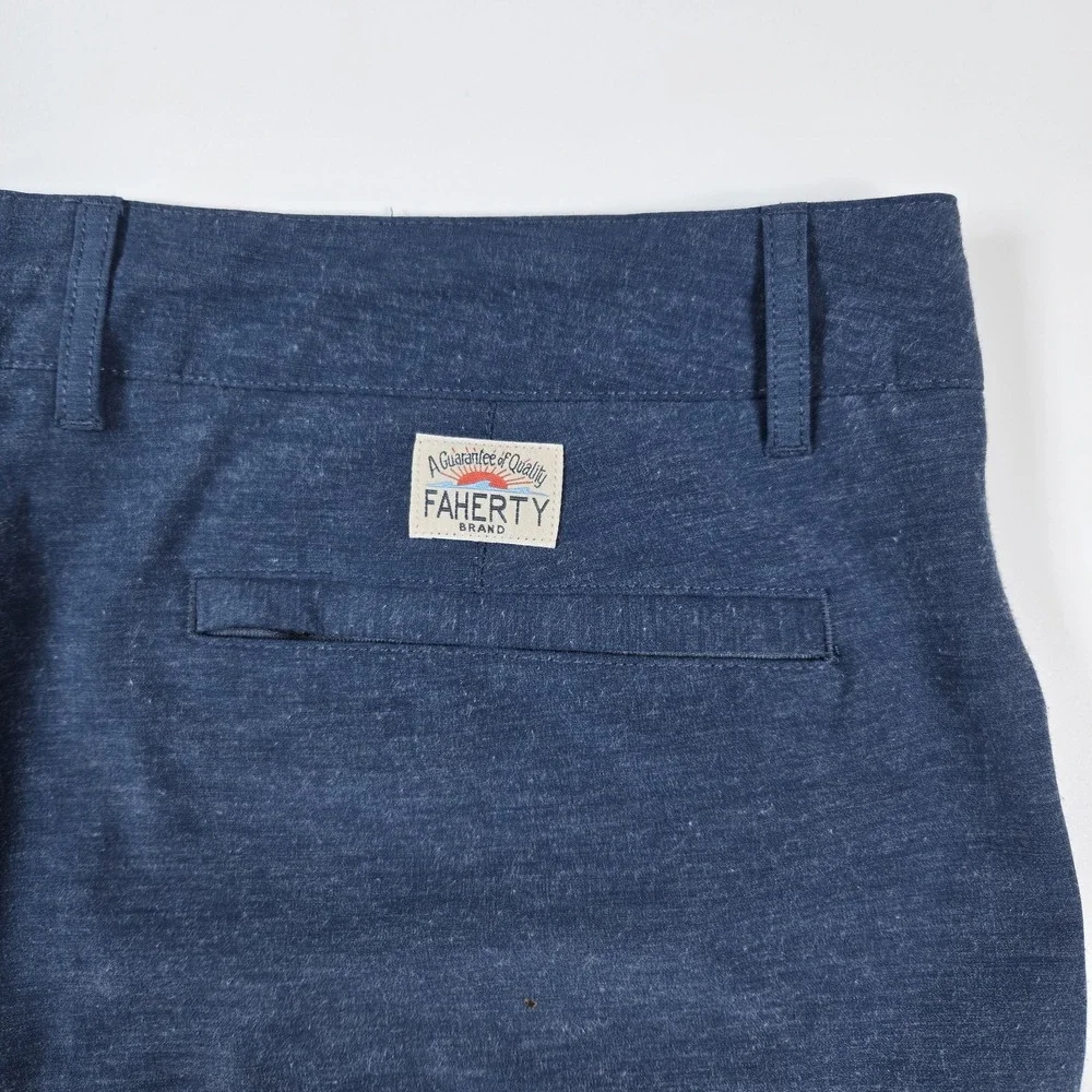 Faherty ALL DAY Shorts Mens 36 Blue Hybrid Stretch Pockets Performance Golf